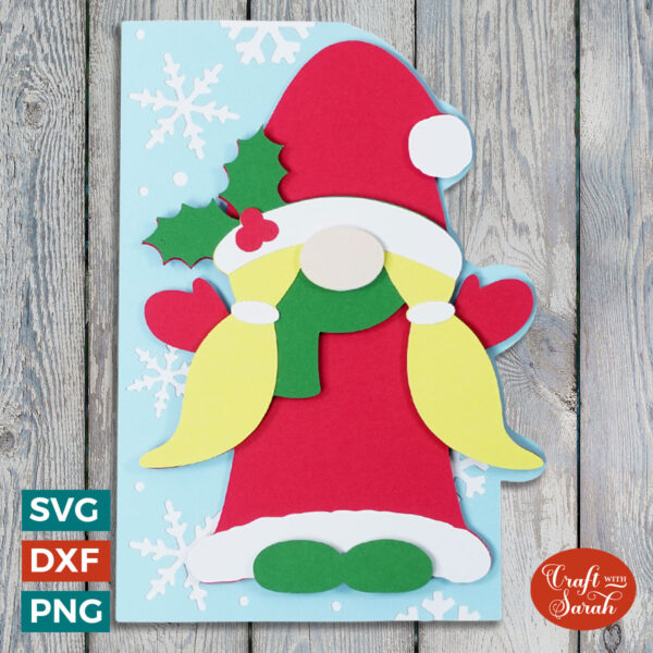 Christmas Gnome Side Edge Card - Female