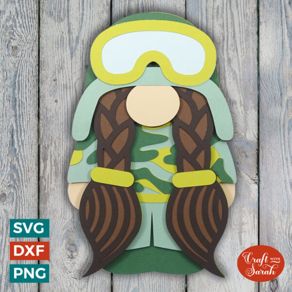 Soldier Gnome SVG - Female