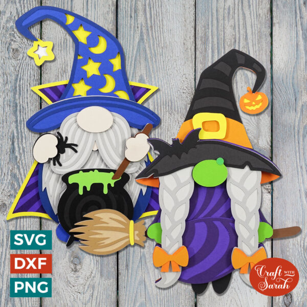 Halloween Witch & Wizard Gnomes