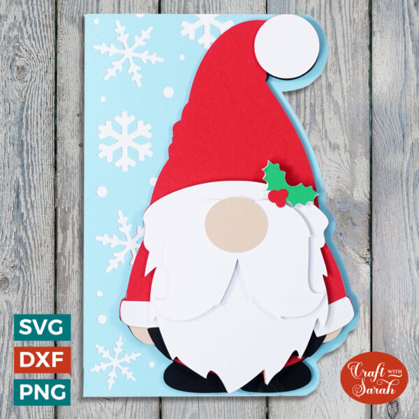 Christmas Gnome Side Edge Card  - Male