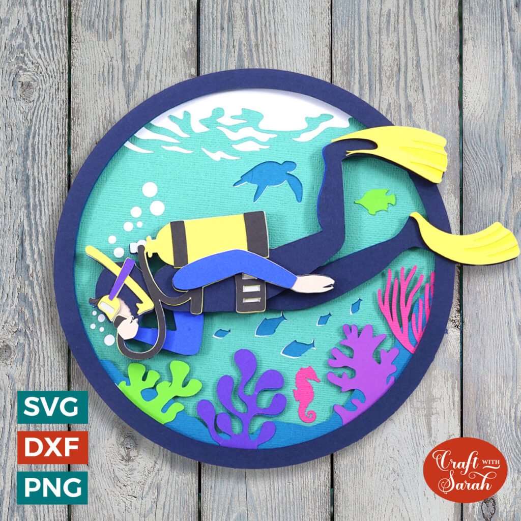 Scuba diver svg scuba diving craft with sarah