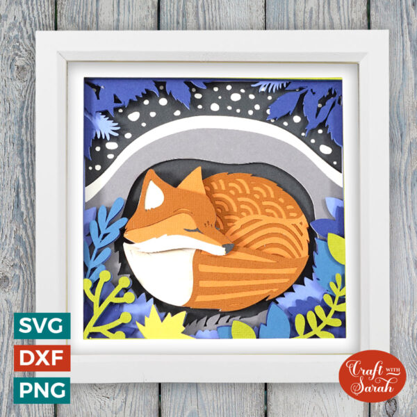 Winter Fox Shadow Box