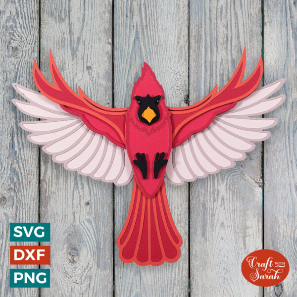 Cardinal in Flight SVG