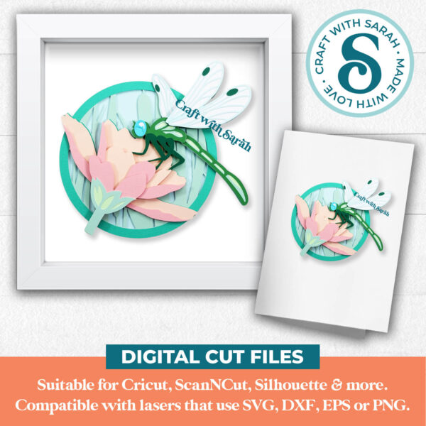 Dragonfly On Flower SVG - Image 2