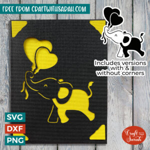 Elephant with Balloons Insert Card