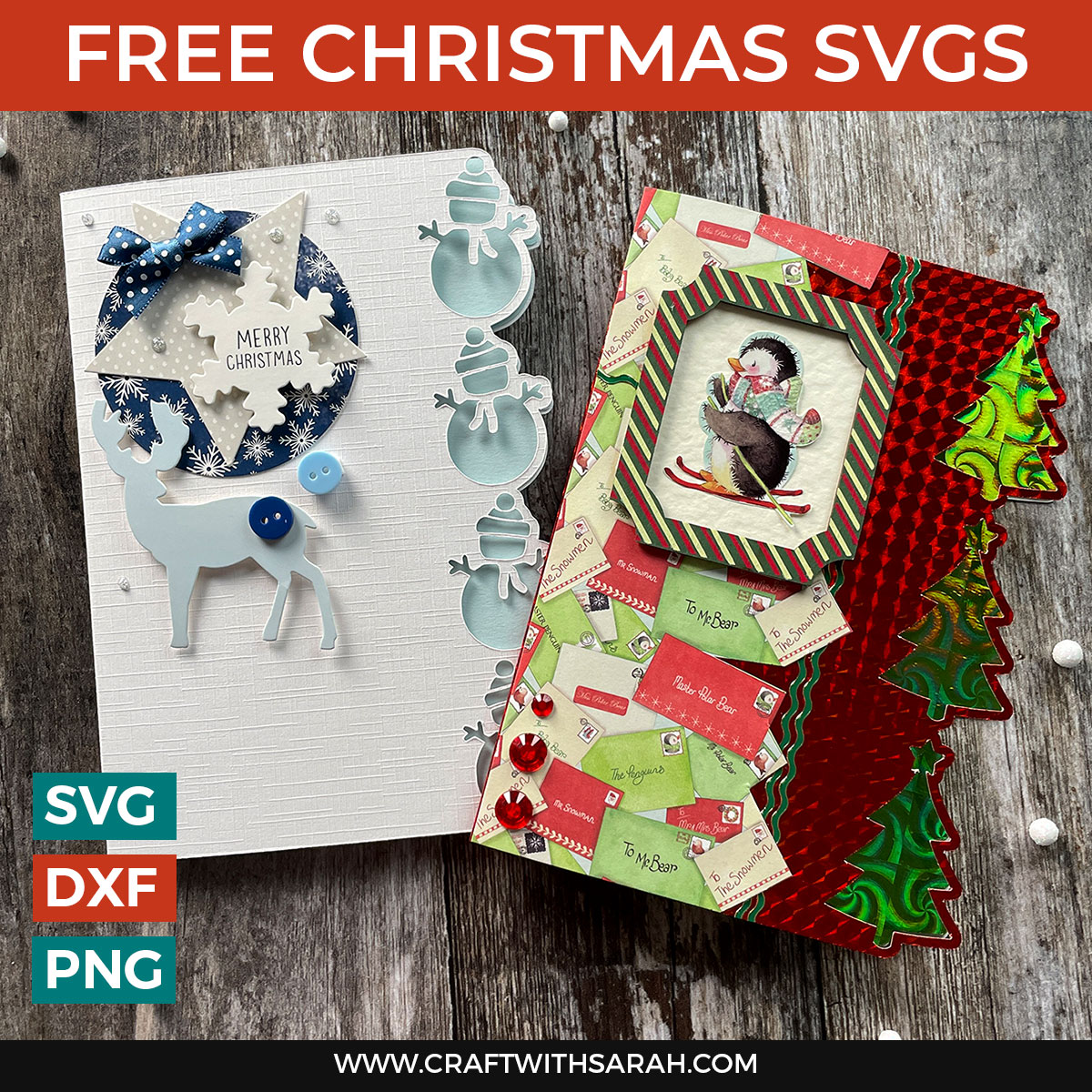 free christmas card svgs easy christmas cards! make fun & festive side-edge cards - craft