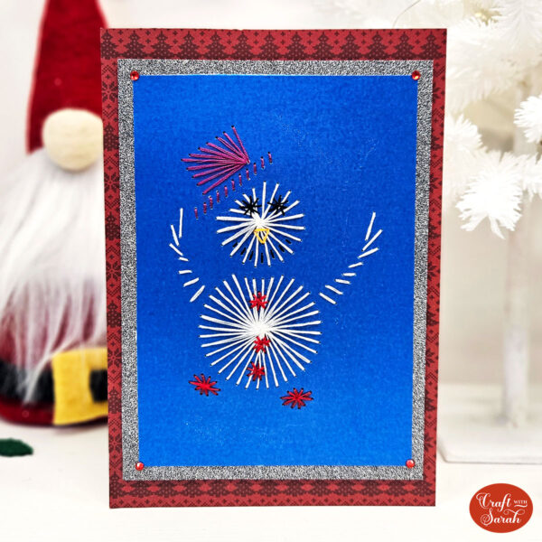 Snowman Card Stitching Pattern