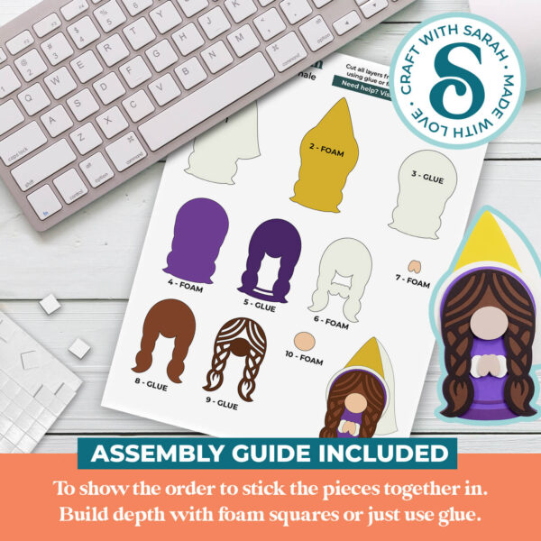 Medieval Gnome SVG - Female - Image 3