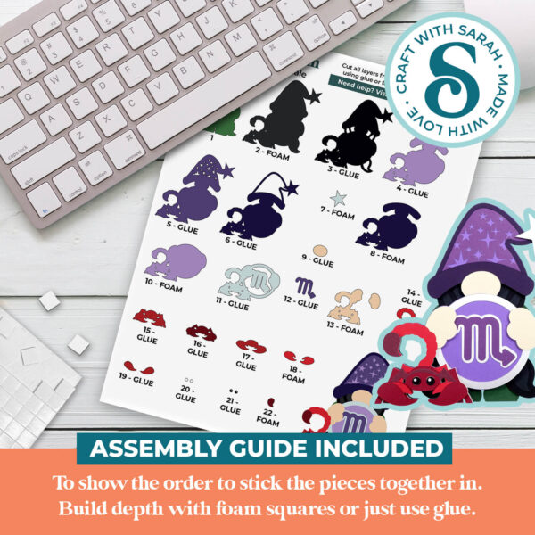 Scorpio Gnome SVG - Female - Image 3