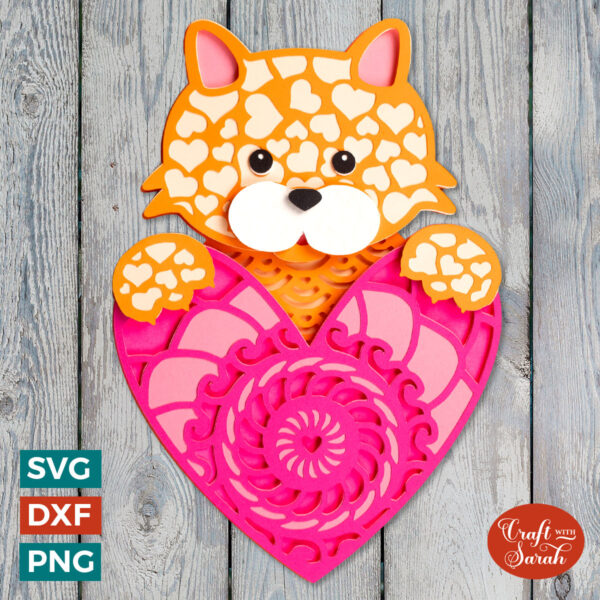 Valentine Cat Heart SVG