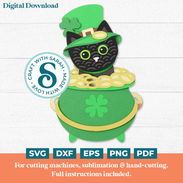 St Patrick's Day Cat SVG