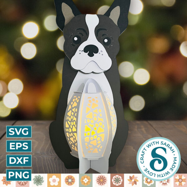 French Bulldog Lantern - Black & White