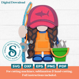 Fishing Gnome SVG - Female