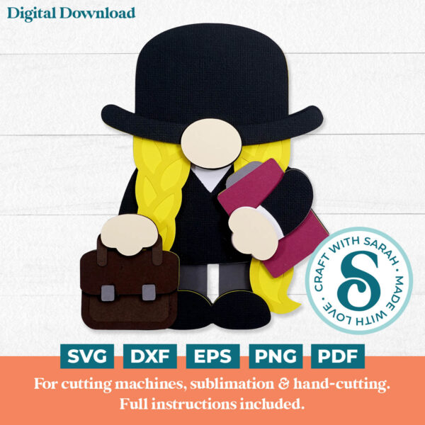Secret Agent Gnome SVG - Female