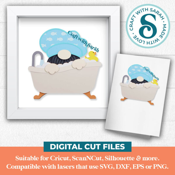 Bathtub Gnome SVG - Male - Image 2
