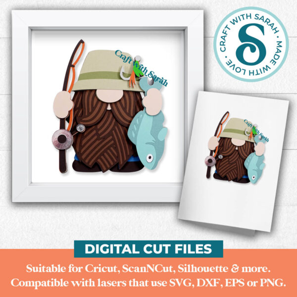 Fishing Gnome SVG - Male - Image 2
