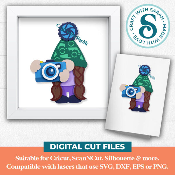 Photographer Gnome SVG - Female - Image 2