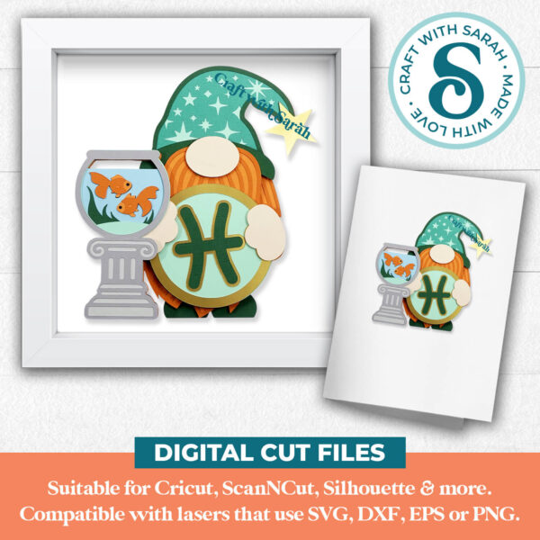 Pisces Gnome SVG - Male - Image 2
