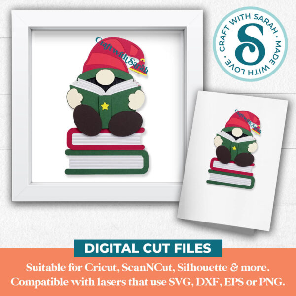 Reading Gnome SVG - Male - Image 2