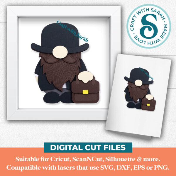 Secret Agent Gnome SVG - Male - Image 2