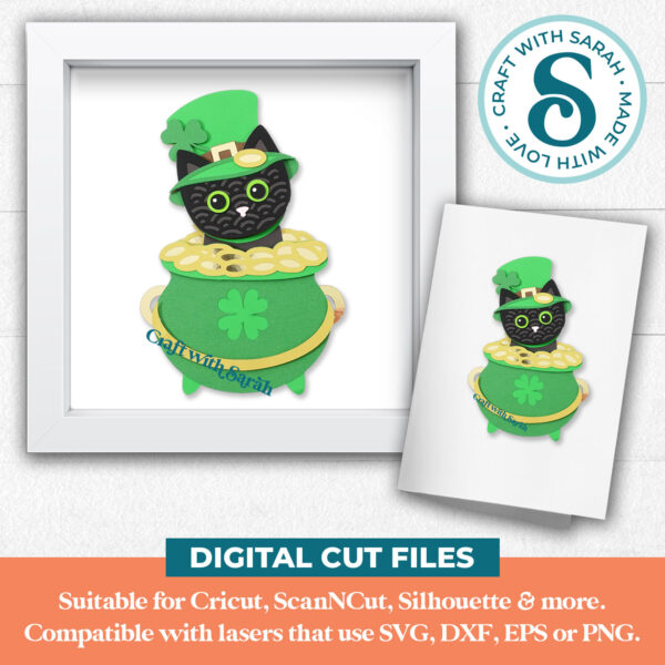 St Patrick's Day Cat SVG - Image 2