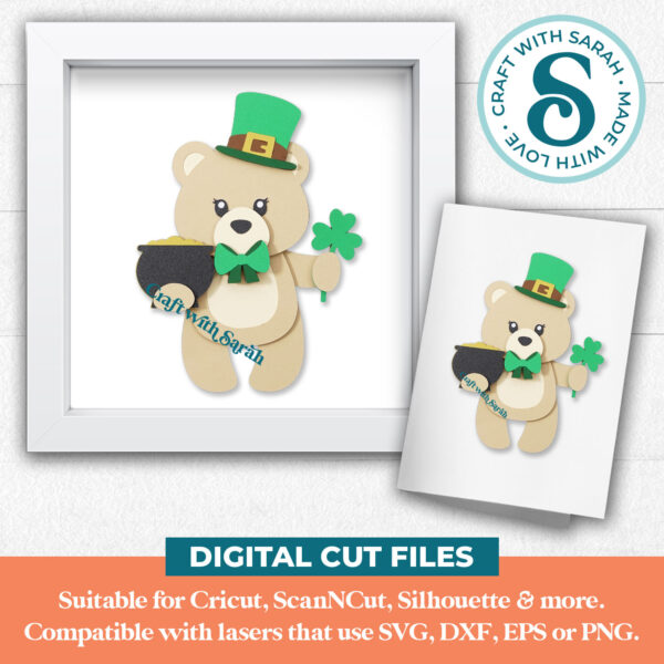 St Patrick's Day Teddy SVG - Female - Image 2