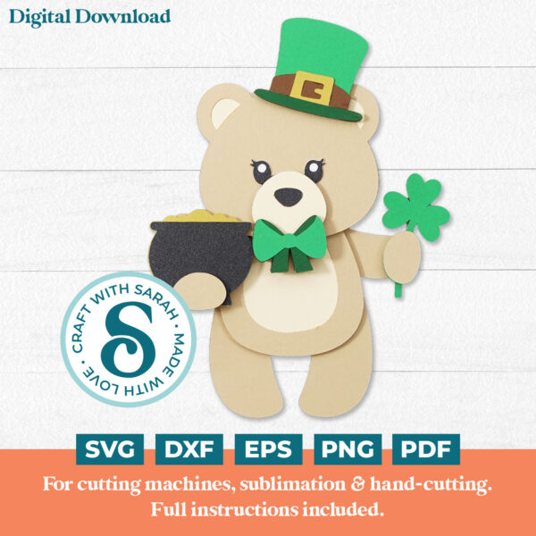 St Patrick's Day Teddy SVG - Female