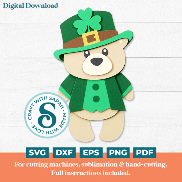 St Patrick's Day Teddy SVG - Male