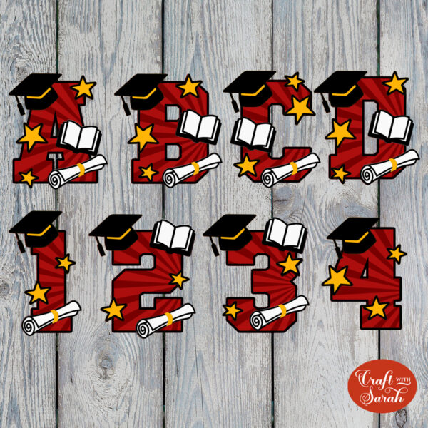 Graduation Alphabet & Numbers Set