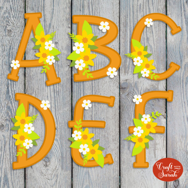 Spring Flowers Alphabet & Numbers Set