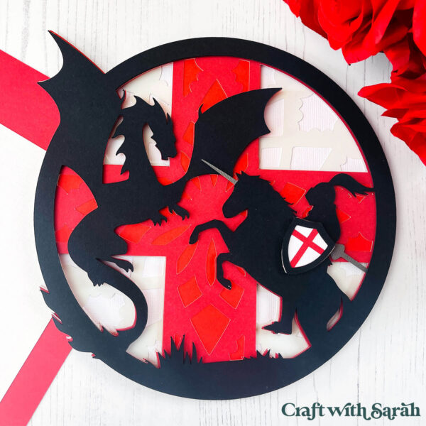 St George's Day SVG (Knight Fighting Dragon) - Image 3
