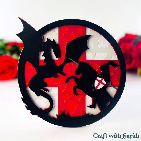 St George's Day SVG (Knight Fighting Dragon) - Image 2