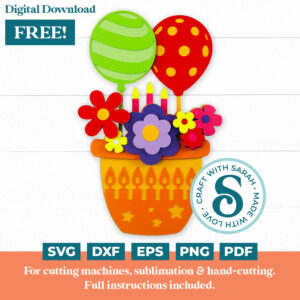 Birthday Balloons Flower Pot