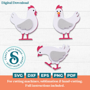 Chickens SVG (Cute Animal Series)