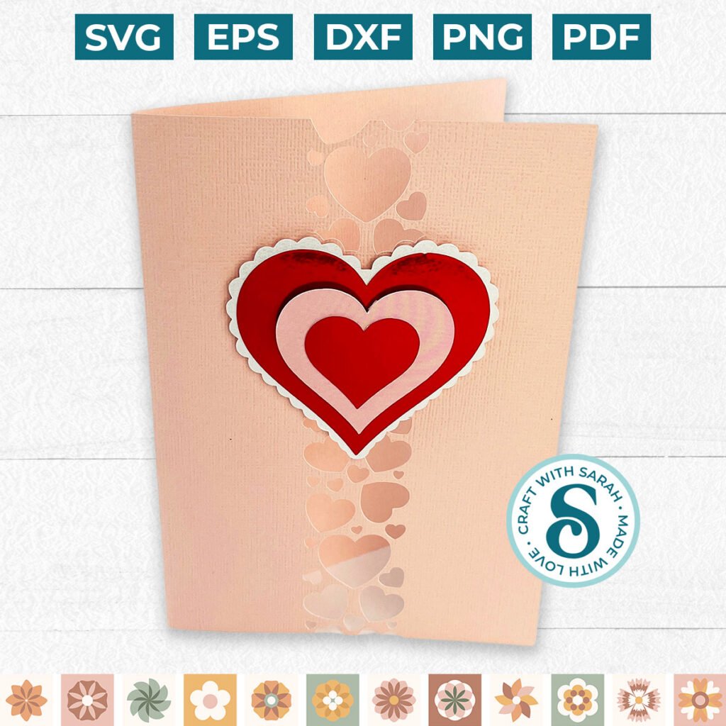 Heart Cutout For Indesign Hearts Cutout Pattern Card - Craft with Sarah