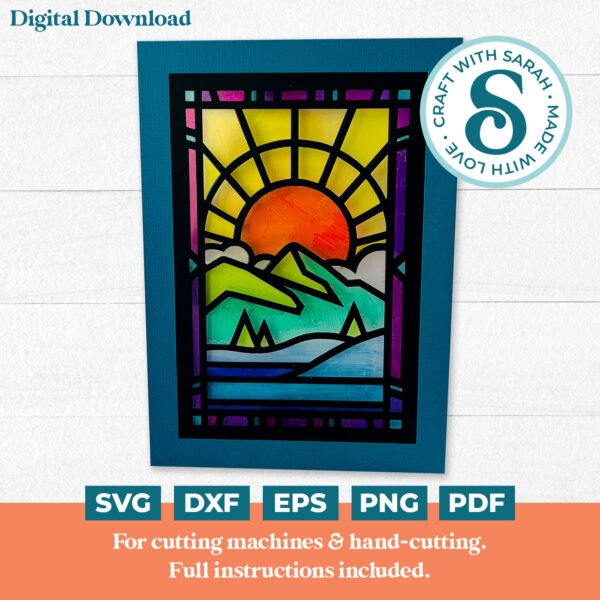 Landscape Stained Glass Card