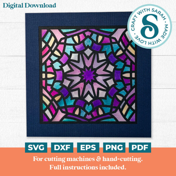 Mandala Stained Glass Card