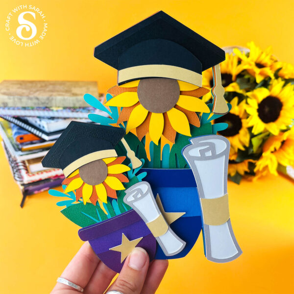 Graduation Flower Pot with Sunflower - Image 4