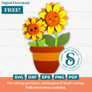 Father's Day Flower Pot with Sunflower Family