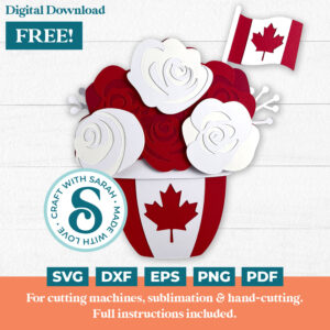 Canada Day Flower Pot with Roses
