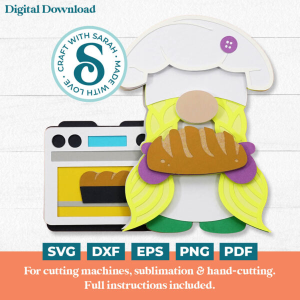 Baking (Bread) Gnome SVG - Female