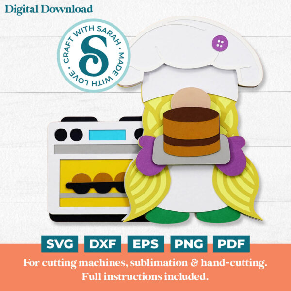 Baking (Cake) Gnome SVG - Female