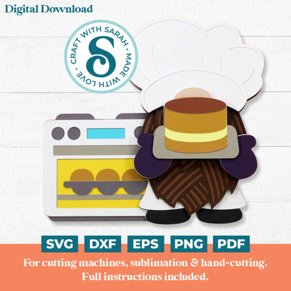 Baking (Cake) Gnome SVG - Male