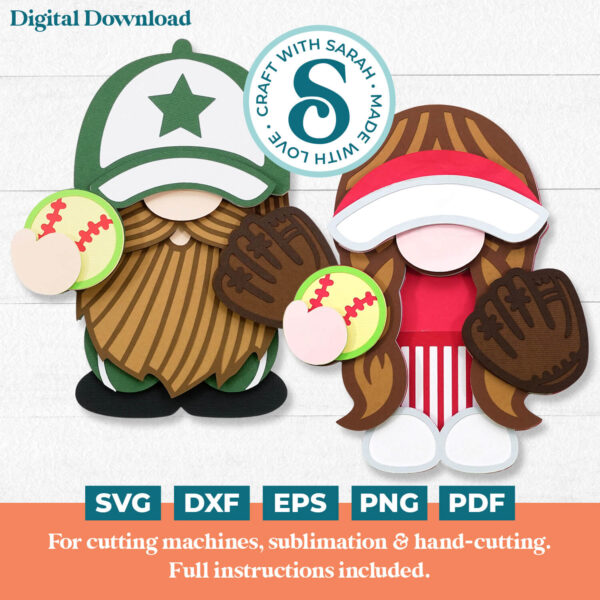 Softball Gnome SVGs