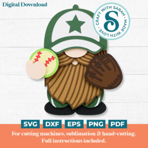 Softball Gnome SVG - Male