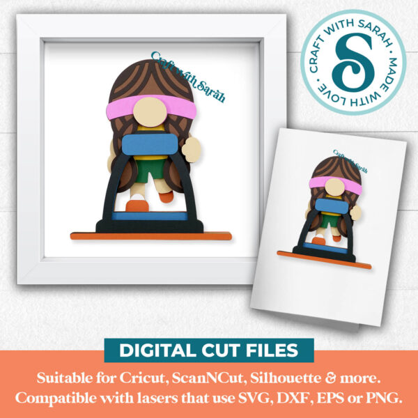 Workout Gnome SVG - Female - Image 2