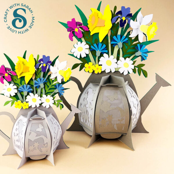 Spring Flowers Watering Can Lantern - Image 3