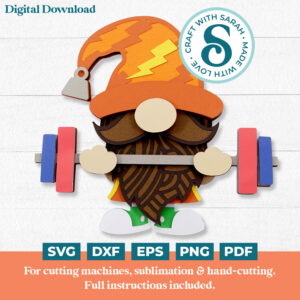 Weightlifting Gnome SVG - Male