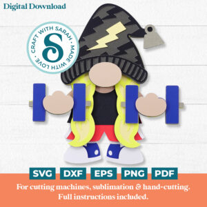 Weightlifting Dumbbell Gnome SVG - Female