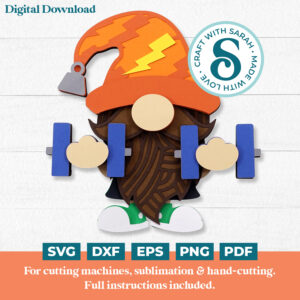 Weightlifting Dumbbell Gnome SVG - Male